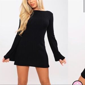 PrettyLittleThing Black Long Sleeve Dress